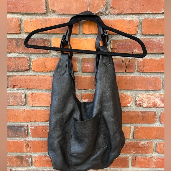 DKNY Wes Leather Studded Hobo Shoulder Bag Black - Picture 5 of 7